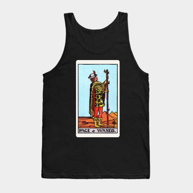 Card #32 - Page Of Wands - Rider Waite Smith Tarot Tank Top by RetroFitted